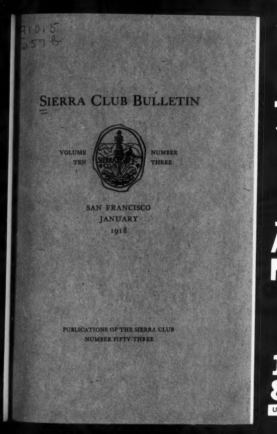 Sierra Club Bulletin 1918 Vol 10 No 3 January thumbnail